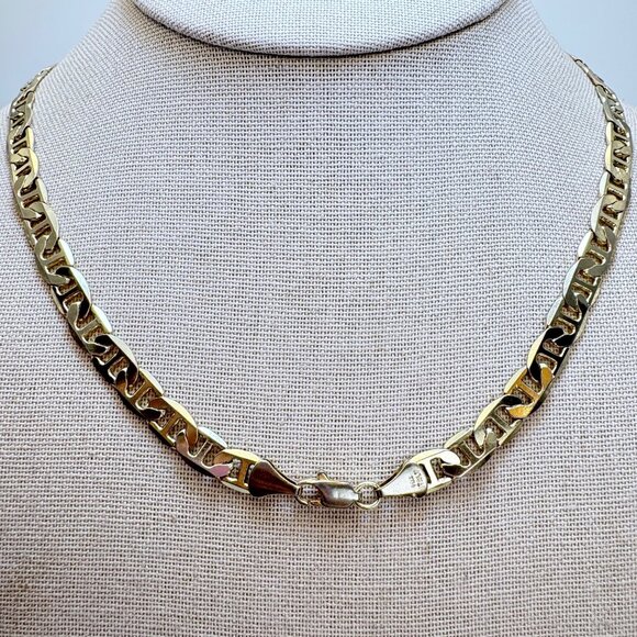 VTG 14K Gold Plated Copper Base Metal Mariner Link Chain Size 24" Length - Picture 6 of 12
